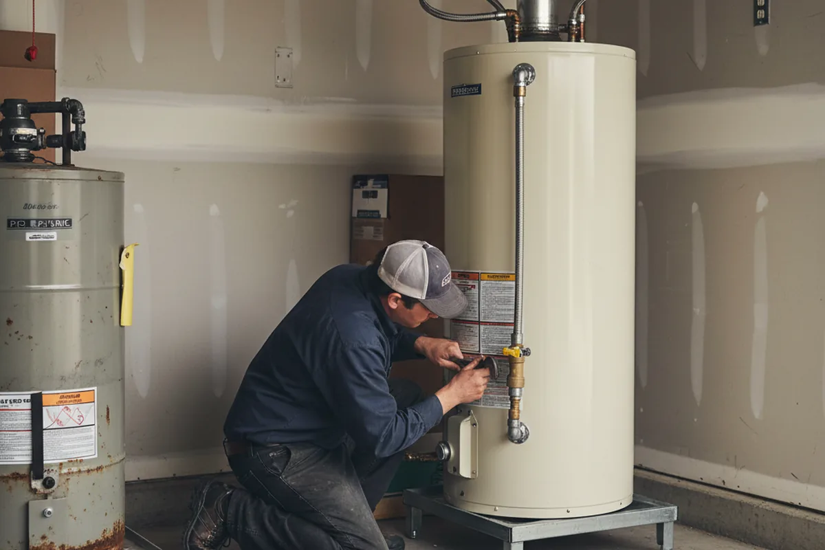 Water heater and shutoff valve replacement in Varna